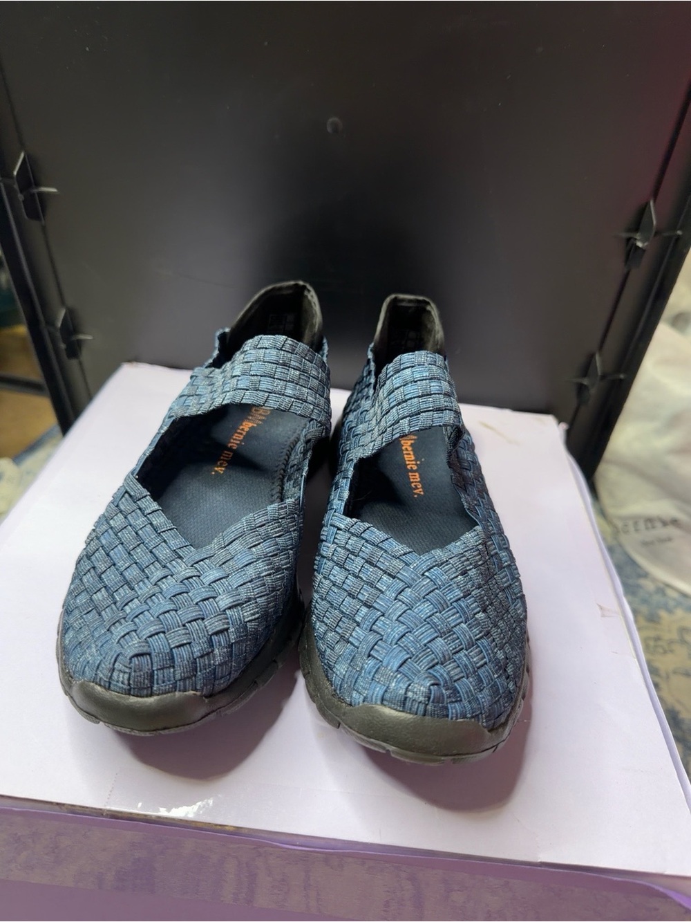 bernie mev. Woven Slip-On Loafers in Denim Blue EU38